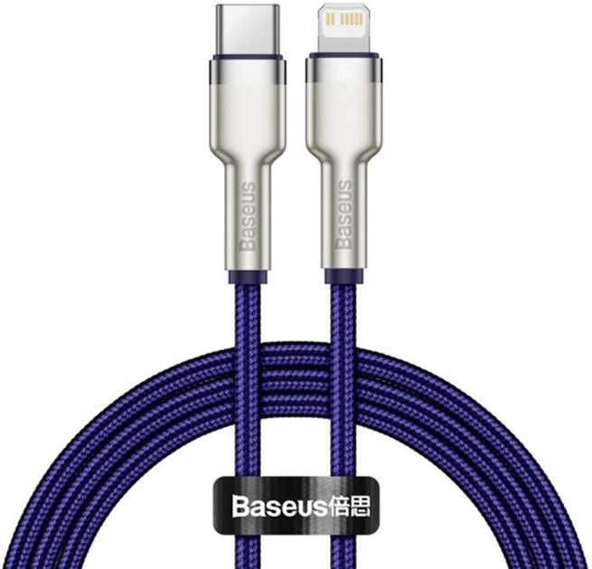 Kabel Baseus Cafule USB Type-C - Lightning PD 1 m Purple (CATLJK-A05) - obraz 1