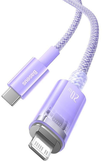 Kabel Baseus Explorer USB Type-C - Lightning 1 m Purple (CATS010205) - obraz 1