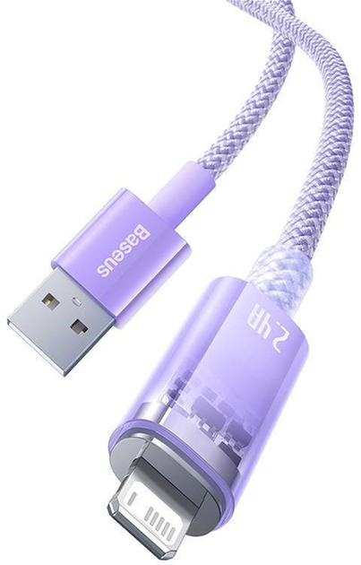 Kabel Baseus Explorer USB Type-A - Lightning 1 m Purple (CATS010005) - obraz 2