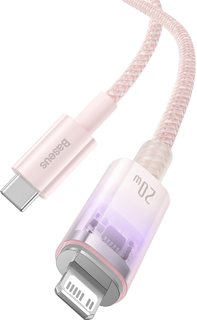 Kabel Baseus Explorer USB Type-C - Lightning 2 m Pink (CATS010304) - obraz 2