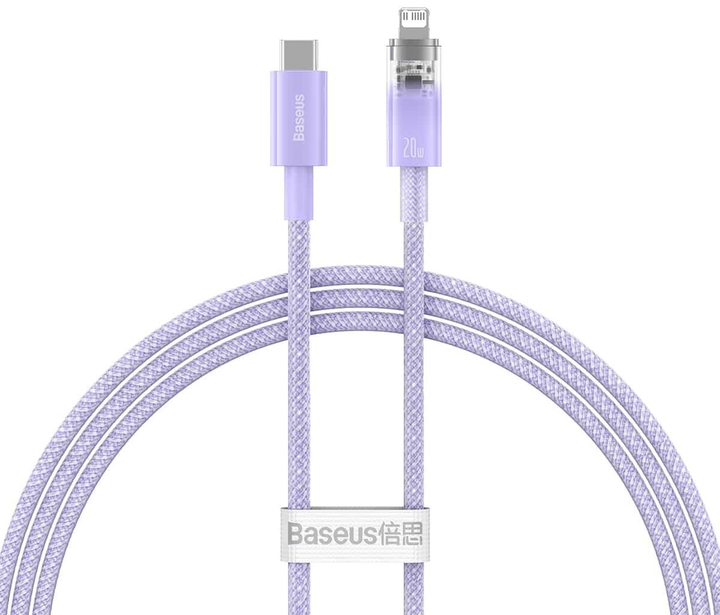 Кабель Baseus Explorer USB Type C - Lightning 2 м Purple (CATS010305) - зображення 1