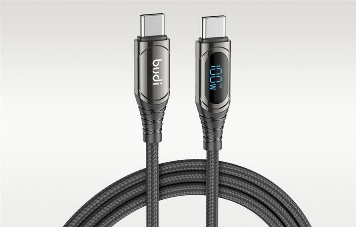 Kabel Budi USB Type-C - USB Type-C 1.5 m Black (6971536927090) - obraz 2