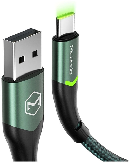 Kabel Mcdodo LED USB Type-A - USB Type-C 1 m Green (CA-7961) - obraz 2