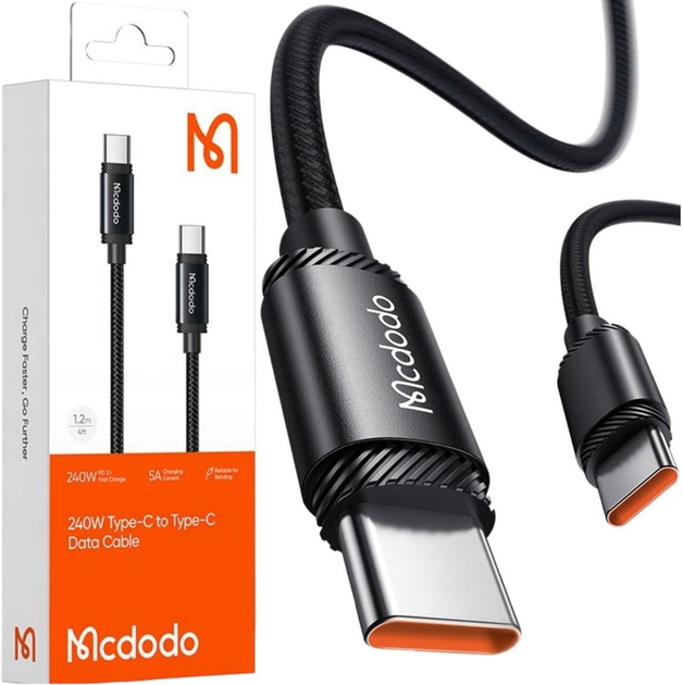 Kabel Mcdodo USB Type-C - USB Type-C 1.2 m Black (CA-3680) - obraz 2