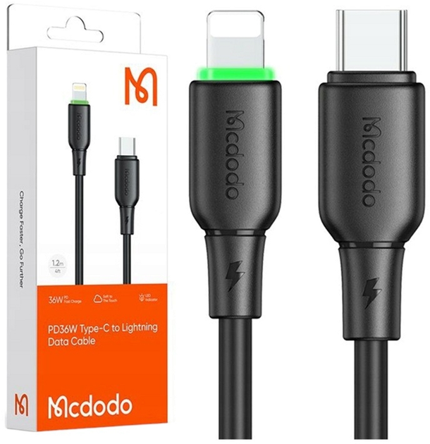 Kabel Mcdodo USB Type-C - Lightning 1.2 m Black (CA-4761) - obraz 2