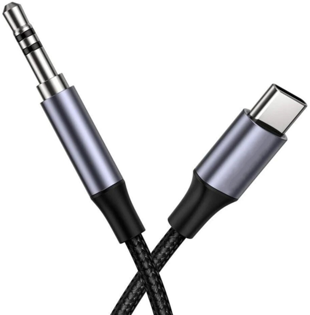 Kabel Remax Soundy USB Type-C - mini jack 3.5 mm 1.2 m Black (RC-C015a) - obraz 1