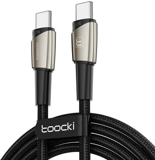 Kabel Toocki USB Type-C - USB Type-C 1 m Black (TXCTT 14-LG01) - obraz 1