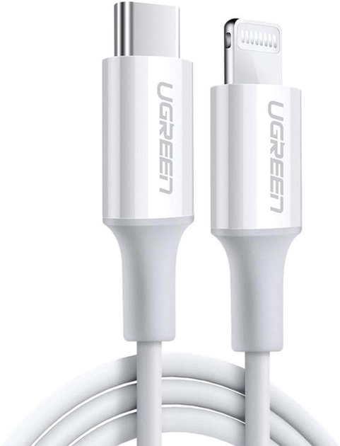 Кабель Ugreen USB Type-C - Lightning 0.5 м White (6957303867479) - зображення 1