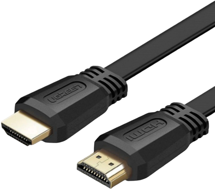 Kabel płaski Ugreen HDMI - HDMI 5 m Black (6957303858217) - obraz 1