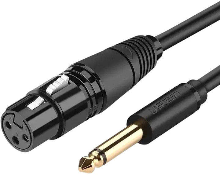 Kabel Ugreen XLR - jack 6.35 mm 5 m Black (6957303827213) - obraz 1