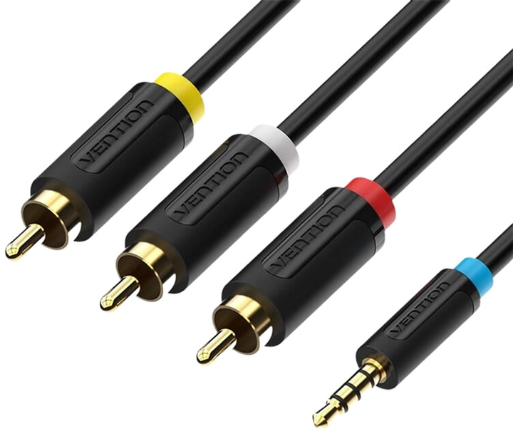 Кабель Vention AV 3.5 мм - 3 x RCA 2 м Black (6922794729193) - зображення 1