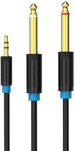 Kabel audio Vention 3.5 mm - 2 x 6.35 mm 5 m Black (6922794728615) - obraz 1