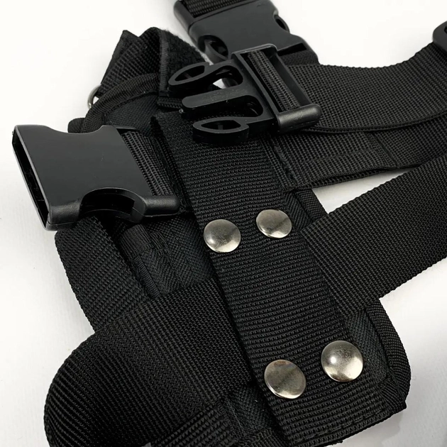 Кобура тактична стегна для ПМ і пістолетного магазину ТТХ LE-2443 чорна - зображення 2