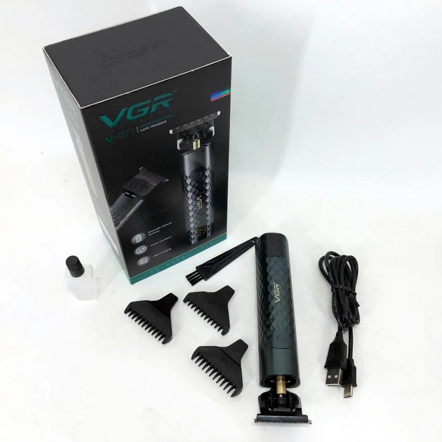 Триммер для стрижки волос, усов, бороды VGR V-077 с USB зарядкой, корпус металл, триммер беспроводной - изображение 15