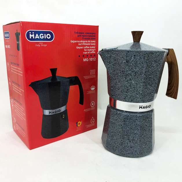 Гейзерна кавоварка Magio MG-1012 450 мл, кавоварка для дому, турка гейзерна для кави, кавник гейзерний - Фото 1 Гейзерна кавоварка Magio MG-1012 450 мл, кавоварка для дому, турка гейзерна для кави, кавник гейзерний - изображение 1