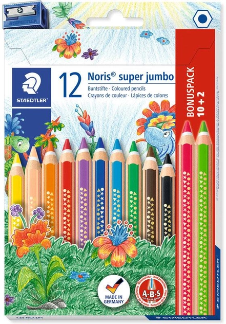 Набір кольорових олівців Staedtler Noris Club Super Jumbo 12 шт (4007817036815) - зображення 1