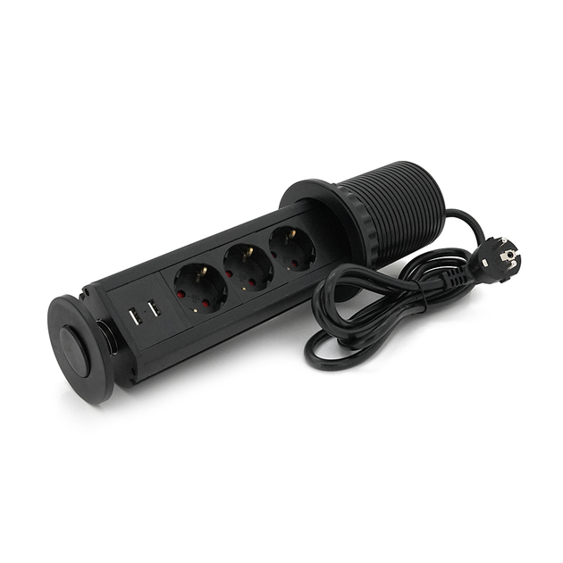 Сетевой фильтр встраиваемый в столешнишцу, 3 Розетки + 2 USB, сечение ...