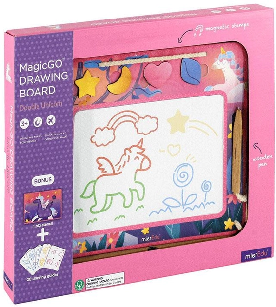 Магнітна дошка MierEdu Magic Go Drawing Doodle Unicorn (9352801000484) - зображення 2
