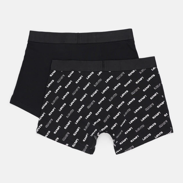 Zestaw majtek męskich typu bokserki bawełnianych 2 szt Levi's Logo Aop Boxer Brief Org Co 701227428-003 M Czarny (8720245581639) - obraz 2