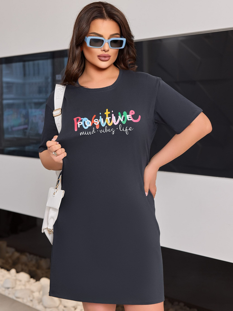 Акція на Сукня-футболка міні літня жіноча DEMMA 1079 50-52 Фуме від Rozetka