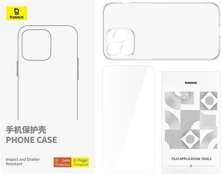 Etui + szkło hartowane Baseus Clear Case do Apple iPhone 15 Pro Max Transparent (P60115400201-03) - obraz 2