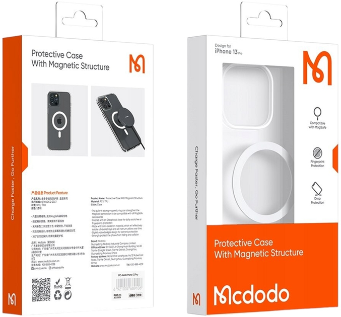 Etui McDodo PC-1890 MagSafe do Apple iPhone 12/12 Pro Transparent (PC-1890) - obraz 2