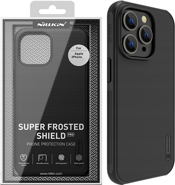 Etui Nillkin Super Frosted Shield Pro do Apple iPhone 14 Pro Black (6902048248236) - obraz 1