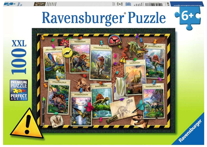 Puzzle Ravensburger Kolekcja dinozaurów 100 elementów (4005556108688) - obraz 1
