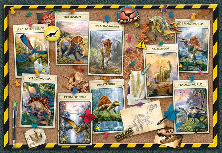 Puzzle Ravensburger Kolekcja dinozaurów 100 elementów (4005556108688) - obraz 2