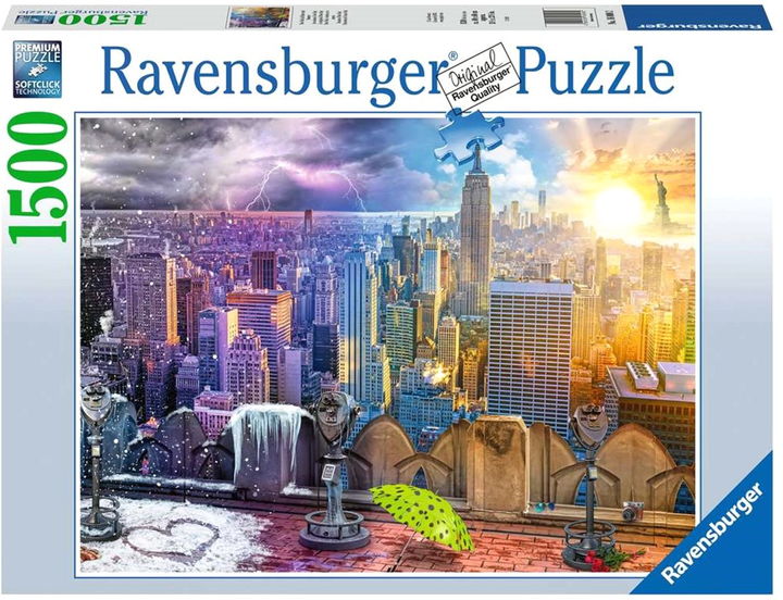 Puzzle Ravensburger Nowy York latem i zimą 1500 elementów (4005556160082) - obraz 1