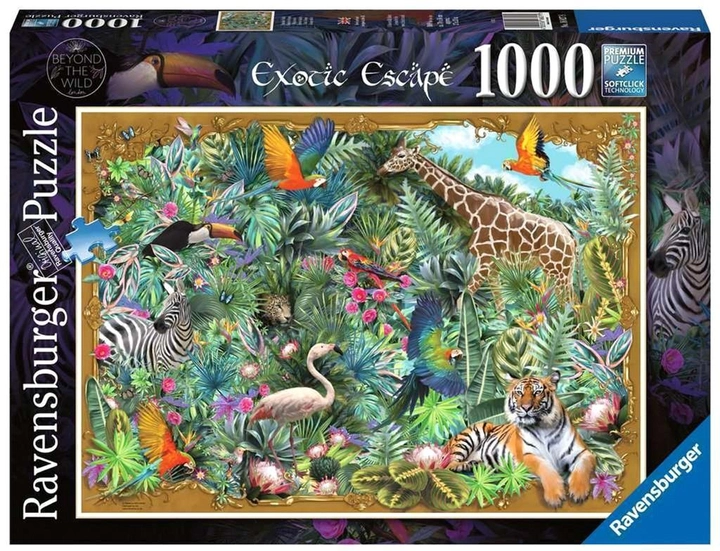 Puzzle Ravensburger W głębi dziczy Exotic Escape 1000 elementów (4005556168279) - obraz 1