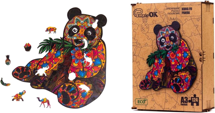 Пазл дерев'яний PuzzleOK Кунг-фу Панда 124 елементи (4821993012117) - зображення 3