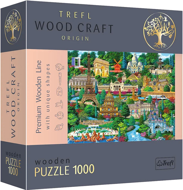 Puzzle drewniane Trefl Francja znane miejsca 1000 elementów (5900511201505) - obraz 1
