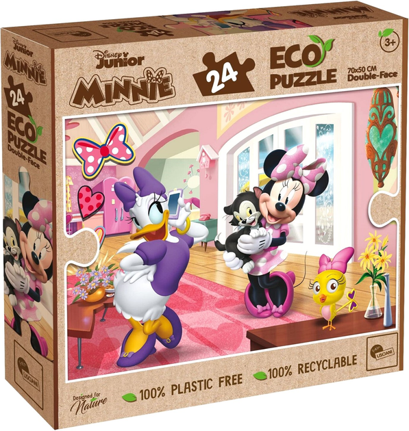 Puzzle dwustronne eko Lisciani Minnie Mouse 24 elementy (8008324091812) - obraz 1