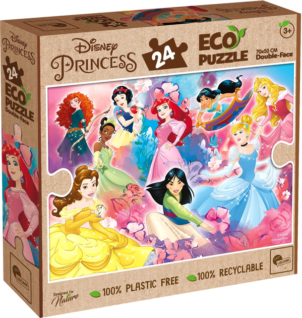 Puzzle dwustronne eko Lisciani Princess 24 elementy (8008324091829) - obraz 1