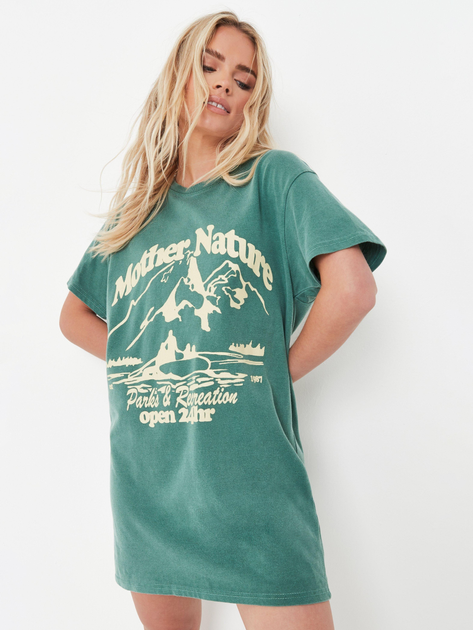 Акція на Плаття-футболка коротке літнє жіноче Missguided GD-00065438 S Зелене від Rozetka