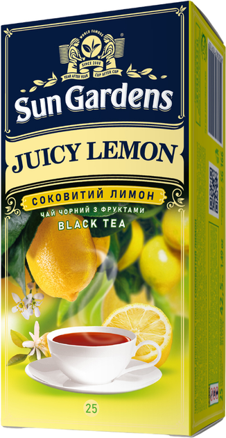 Упаковка Чаю чорного Sun Gardens Juicy Lemon 2 шт по 25 пакетиків (4820082709105) - зображення 2