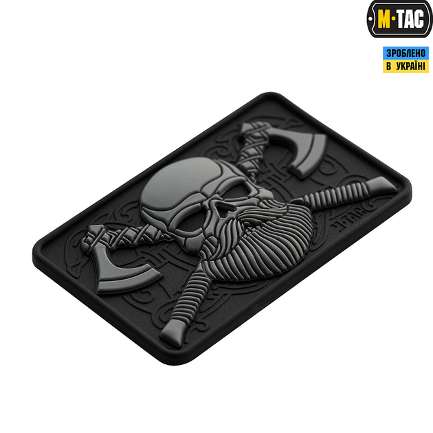 M-Tac нашивка Bearded Skull 3D PVC Black/Grey - зображення 2