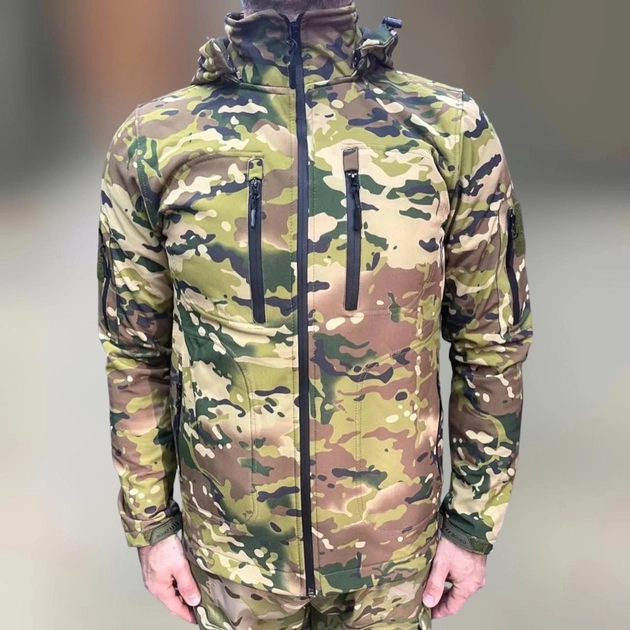 Куртка тактична Squad, Softshell, Мультикам, розмір 3XL, тепла флісова куртка для військових софтшел 3XL - зображення 1