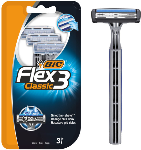 Набір бритв без змінних катриджів BIC Flex 3 Classic 3 шт (3086123242517) - зображення 2