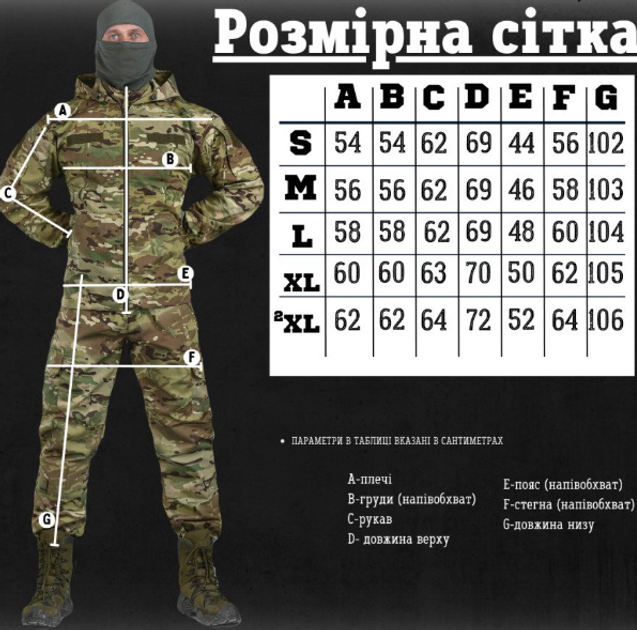 Мужская форма куртка + брюки "7.62 Tactical axiles" Rip-Stop мультикам размер XL - изображение 2