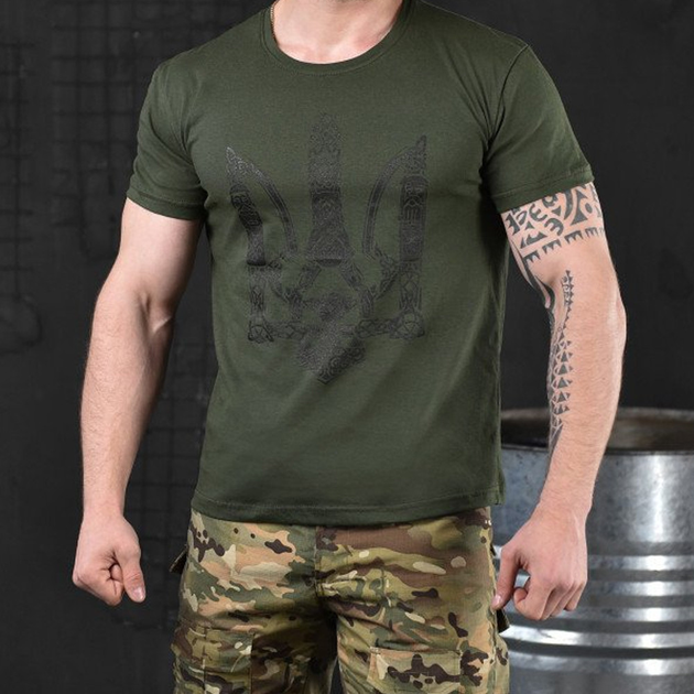 Мужская футболка "Monax" кулир олива размер 2XL - изображение 1