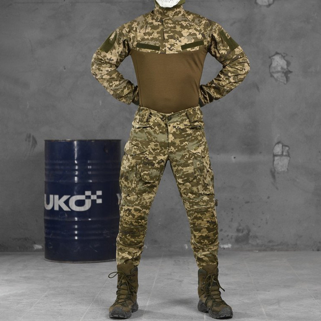 Мужской костюм "STRIKER" убакс + брюки рип-стоп с вставками Cordura 500D пиксель размер S - изображение 1