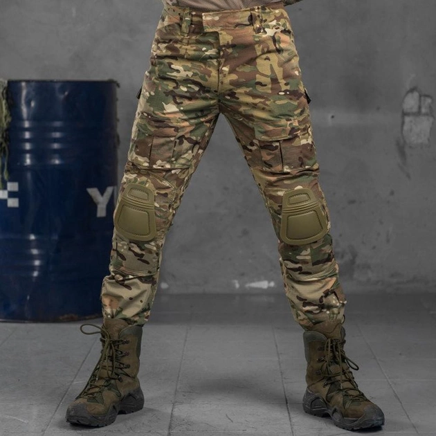 Мужские штаны с наколенниками Rip-Stop / Брюки с молниями YKK мультикам размер 3XL - изображение 1