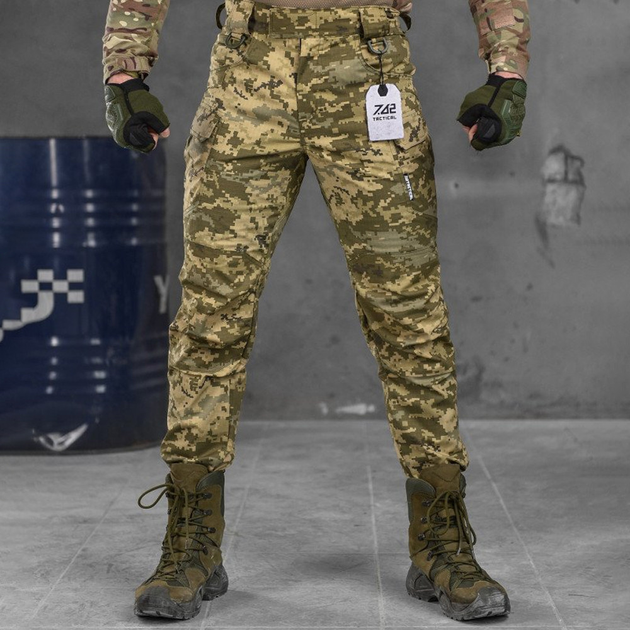 Мужские штаны "7.62 tactical" стрейч рип-стоп с кольцами для карабинов пиксель размер S - изображение 1