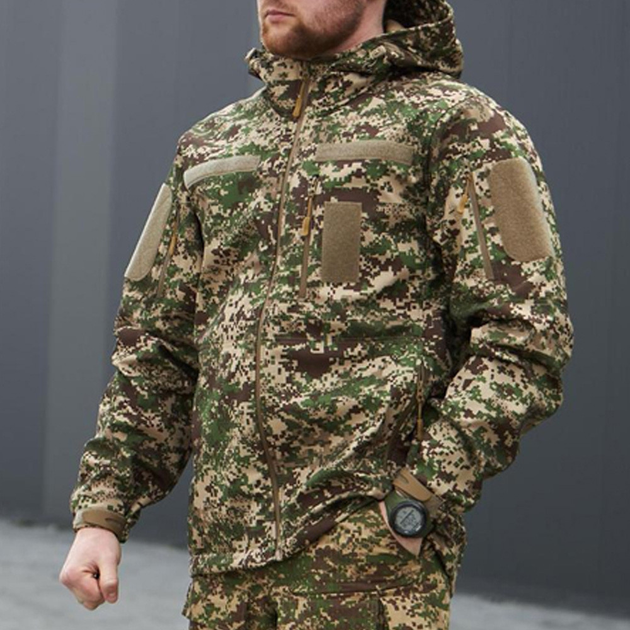 Демисезонная мужская Куртка "AK Military" SoftShell варан размер 3XL - изображение 1