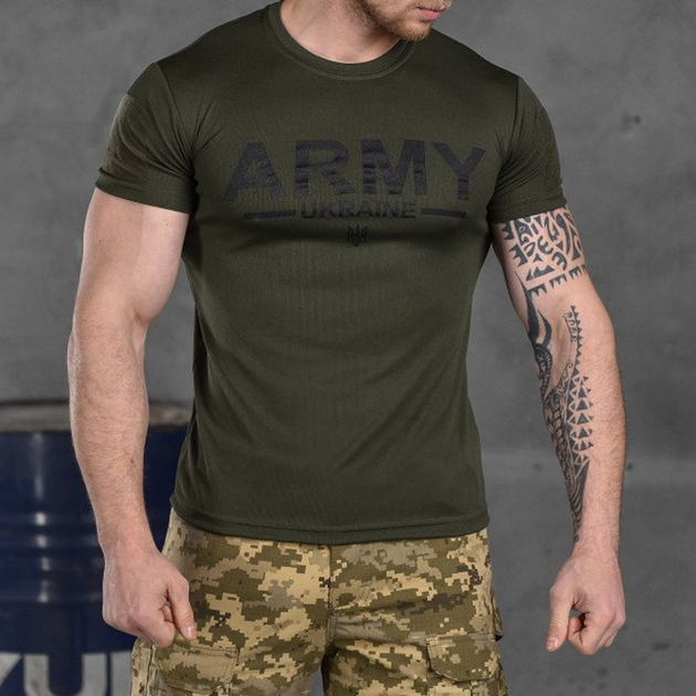 Мужская футболка "Army" CoolPass с сетчатыми вставками олива размер 3XL - изображение 1