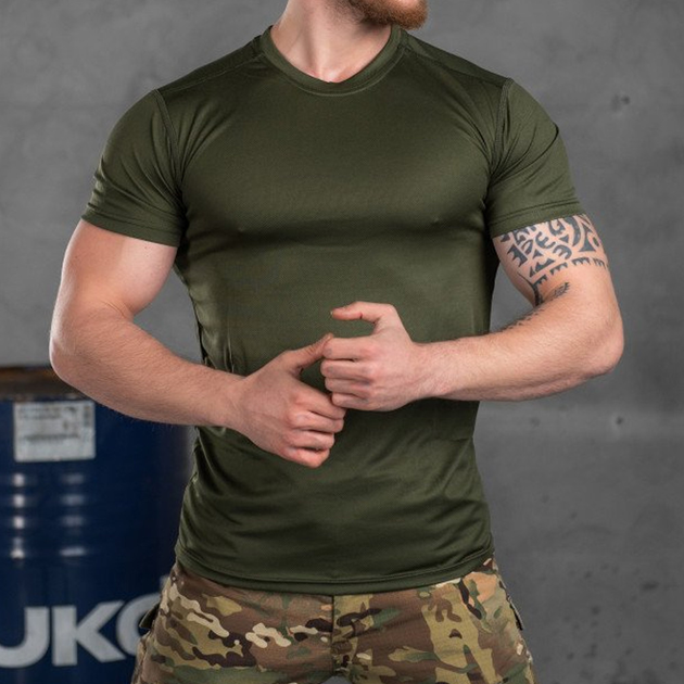 Потоотводящая мужская футболка "Animal" с анатомическим кроем олива размер 3XL - изображение 1