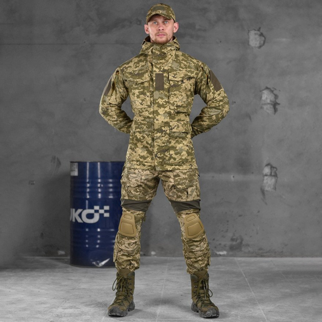 Чоловічий демісезонний костюм "OMUT" 4в1 куртка + убакс + штани + кепка піксель розмір S - зображення 2