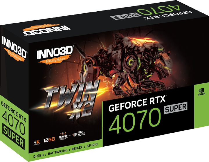 Karta graficzna INNO3D PCI-Ex GeForce RTX 4070 Super Twin X2 12GB GDDR6X (192bit) (2475/21000) (HDMI, 3 x DisplayPort) (N407S2-126X-186162N) - obraz 2